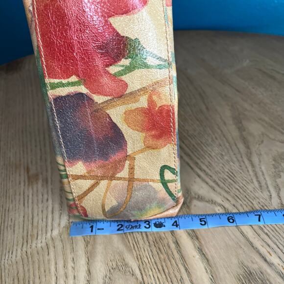 Maurizio Taiuti Italian Leather Floral Watercolor Women’s Bucket Bag Multi Color - Picture 9 of 10